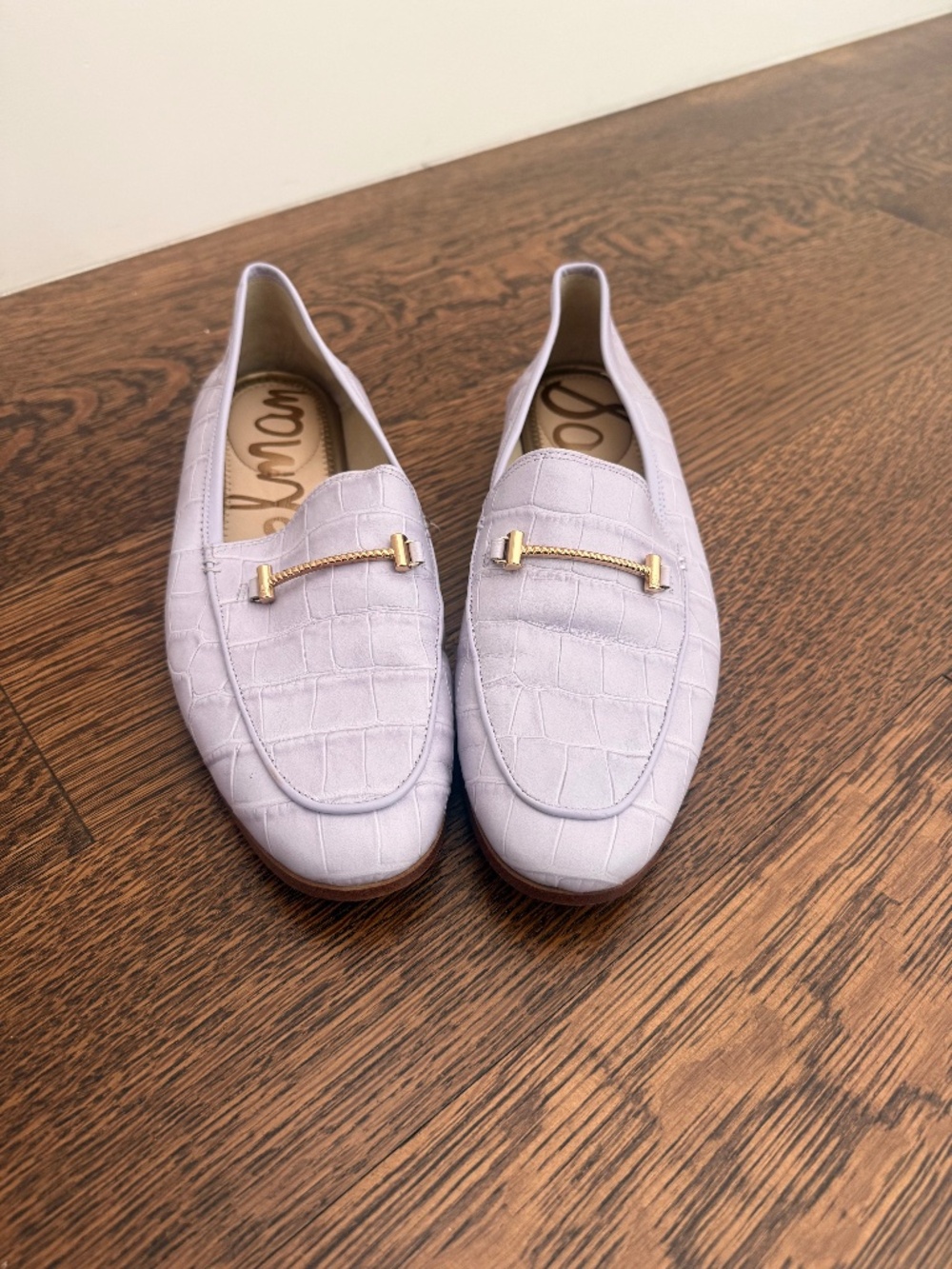 Lavender Alligator Embossed Loafers